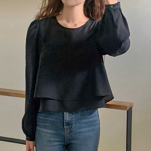 TDN-0276  여성 뷔스티에 시스루 긴팔 탑 투피스 세트